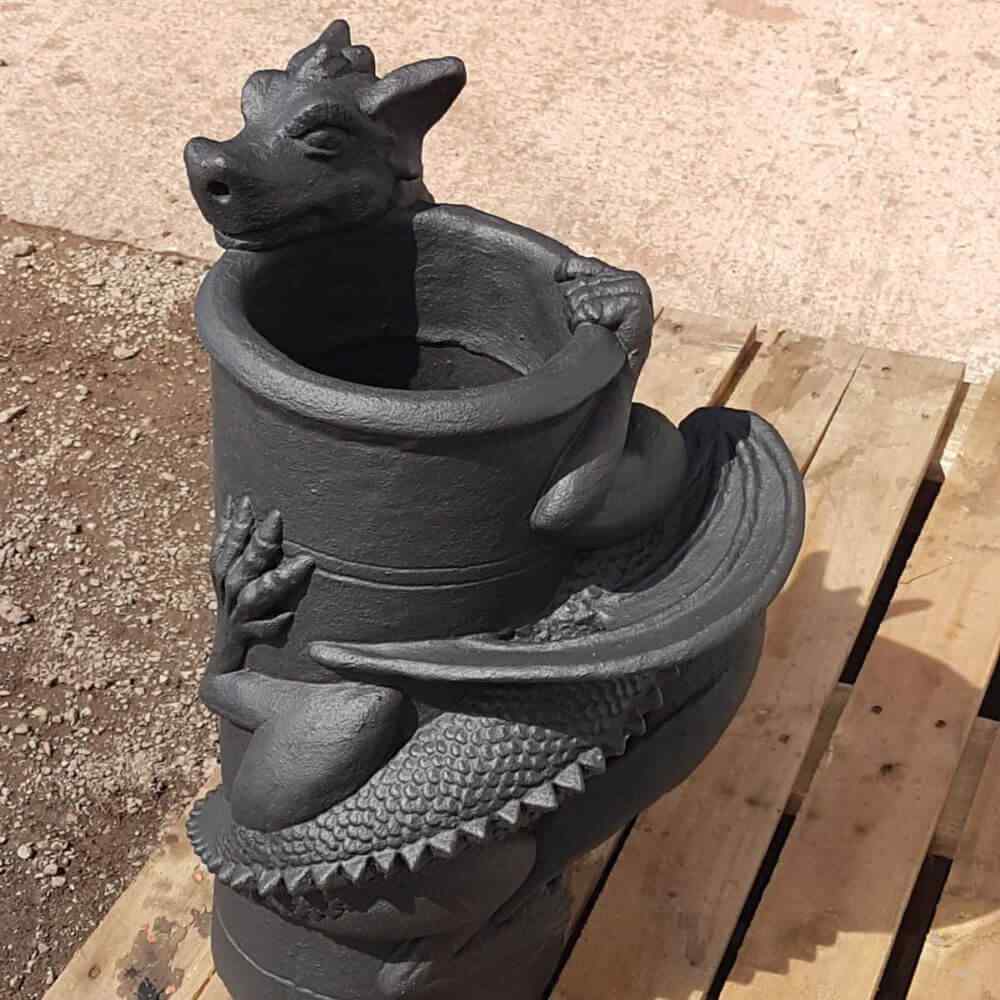 black grey chimney pot