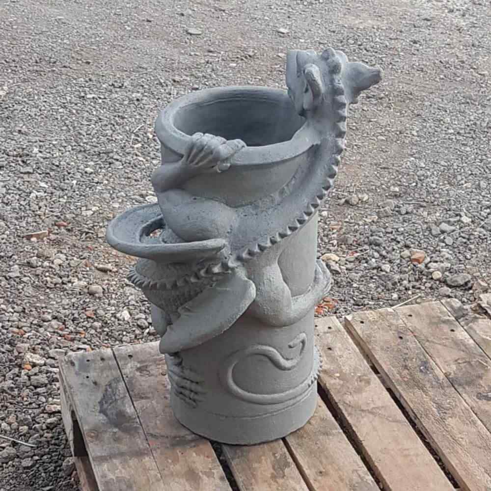 JL dragon chimney pot slate grey